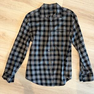 John Varvatos Black and White Checkered Shirt